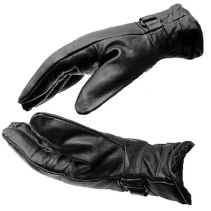 Black Solid Leather Warm Winter Riding Gloves Black Solid Leather Warm Winter Riding Gloves