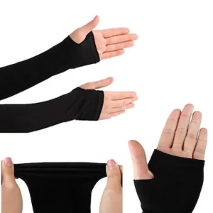 Women and Men Cotton Black Full Hand Arm Sleeves Gloves Women and Men Cotton Black Full Hand Arm Sleeves Gloves