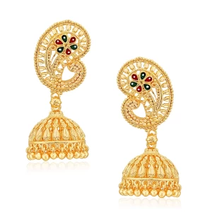 Golden Brass Traditional Alloy Gold and Micron Plated Earrings