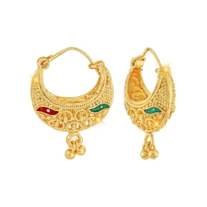 Traditional 1gm Gold Bucket Bali Alloy Gold and Micron Plated Earring