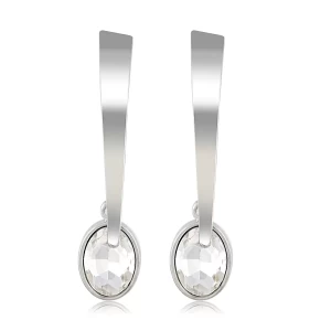 Women Stylish Fancy wear CZ Drop Oval Shape Dangler Earring