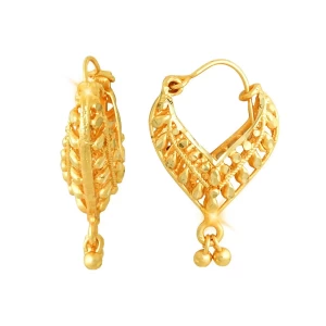 Alloy Gold Plated V Shape Drop Bali Earrings for Women Alloy Gold Plated V Shape Drop Bali Earrings for Women