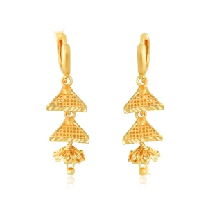 Alloy Gold Plated Dome Shaped ChandBali Earrings for Women