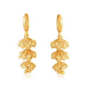 Traditional wear Gold Plated alloy Floral jhumka Bali Earring