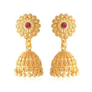 Classic Gold Plated alloy Floral jhumka Earring for Women and Girls