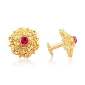 Gold Plated Removable Stud Earring for Women and Girls