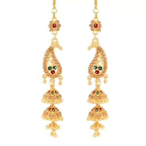 Meenakari Gold Plated alloy Kanchain Earring for Women and Girls