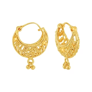 Ethnic Festive Gold Bucket Bali Alloy Gold Plated Earrings For Women