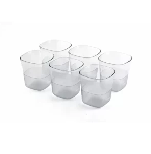 Unique Transparent Plastic Square Glass 350 ml Set Of 6 Unique Transparent Plastic Square Glass 350 ml Set Of 6