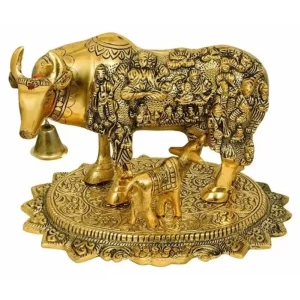 Brass Kamdhenu Cow Statue