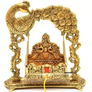 Brass Laddu Gopal Peacock Jhula