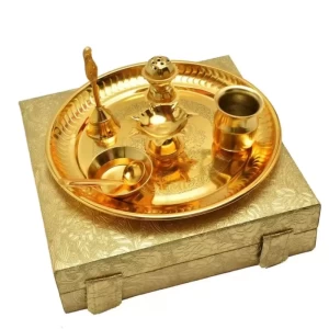 German Metal Pooja Gold Thali