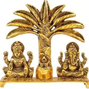 Metal Bargad Laxmi Ganesh Statue Metal Bargad Laxmi Ganesh Statue
