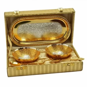 Gold Brass Double Fruit Bowl Gold Brass Double Fruit Bowl
