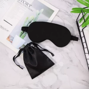 Mulberry Silk Eye Mask for Sleeping with Carry Bag Black Mulberry Silk Eye Mask for Sleeping with Carry Bag Black