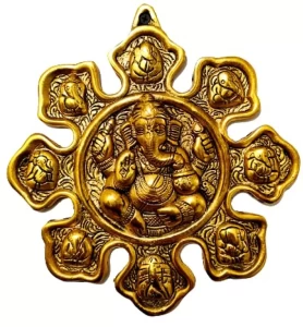 Asthmukhi Ganesha Metal Wall Hanging