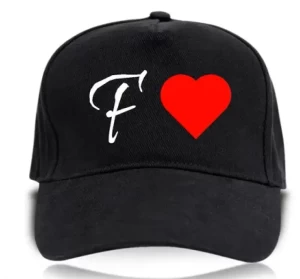 Fancy Modern Men Alphabetical F Black Caps