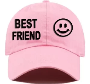 Trendy Mess Pink cotton Bestfriend Caps