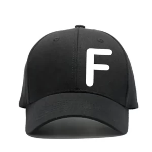 Alphabet F pure Cotton Black Cap