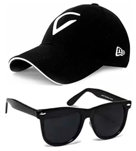 Uneque Trend Men Black Cap With Sunglasses Uneque Trend Men Black Cap With Sunglasses