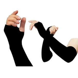 Black finger cut Arm Sleeves For Unisex