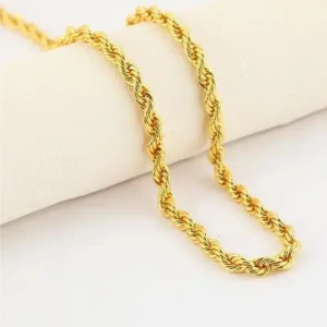 Cubic Zirconia Gold plated Chain For Men