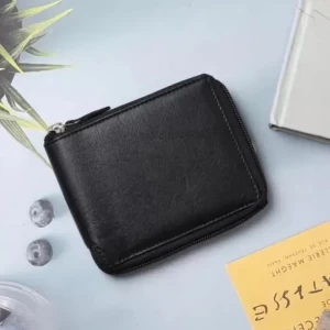 Mens Stylish Zipper Black Wallet