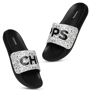 CAT A MOOD BLACK and WHITE SLIDERS FOR MEN CAT A MOOD BLACK and WHITE SLIDERS FOR MEN