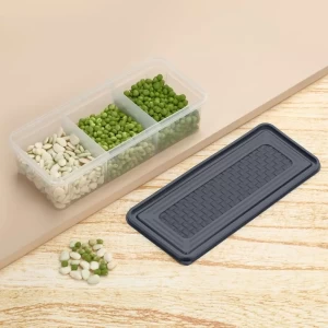 3 Partition Airtight Fridge Storage Container Box Pack of 1