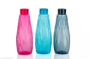 Multicolor Plastic Water Bottle 1 liter 3 Pieces