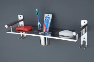 Stainless Steel 2 in 1 Bathroom Shelf