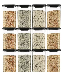 Airtight Plastic Square Container Set for Kitchen Storage 8 pcs