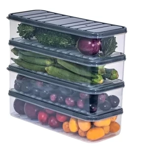 Plastic Food Storage Containers with Draining Crisper 6 pcs Plastic Food Storage Containers with Draining Crisper 6 pcs