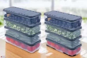 Plastic Food Storage Containers with Draining Crisper 8 pcs