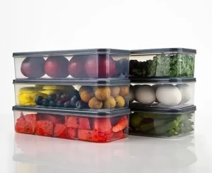 Plastic Food Storage Containers with Draining Crisper 4 pcs