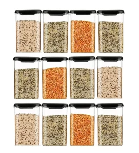 Airtight Plastic Square Container Set for Kitchen Storage Set of 10
