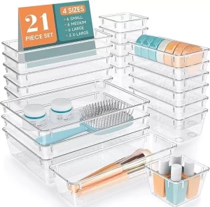 Multiple Drawer Organizer for Storage 21 pcs