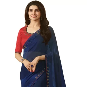 Star Walk Georgette Stone Work Navy Blue Saree Star Walk Georgette Stone Work Navy Blue Saree