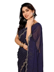 TAPI BLUE PRITED SAREE WITH GOTTA PATTI WORK TAPI BLUE PRITED SAREE WITH GOTTA PATTI WORK