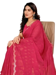 TAPI Pink PRITED SAREE WITH GOTTA PATTI WORK TAPI Pink PRITED SAREE WITH GOTTA PATTI WORK