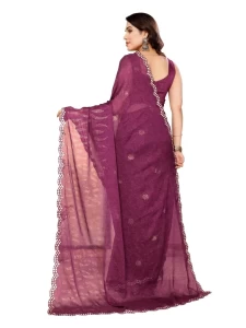 TAPI Purple PRITED SAREE WITH GOTTA PATTI WORK TAPI Purple PRITED SAREE WITH GOTTA PATTI WORK