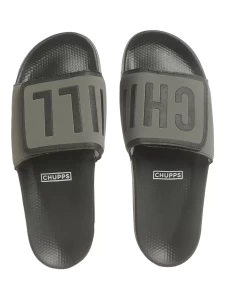 CHILL OUT BLACK AND GREY SLIDERS FOR MEN CHILL OUT BLACK AND GREY SLIDERS FOR MEN