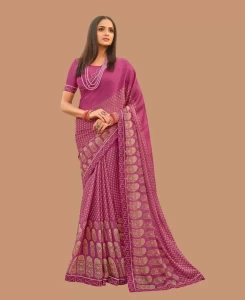 Star Walk Georgette BANGLORI Pink Saree Star Walk Georgette BANGLORI Pink Saree