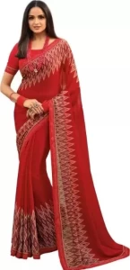 Star Walk Georgette BANGLORI Red Saree Star Walk Georgette BANGLORI Red Saree