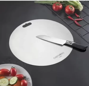 Round Stainless Steel Chopping Board for Kitchen