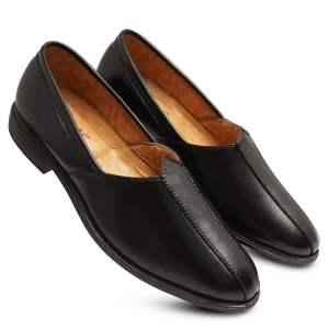 Latest Stylish Men Faux Leather Nagra Juttis Black Latest Stylish Men Faux Leather Nagra Juttis Black