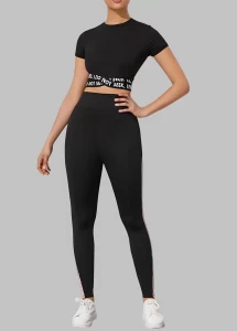 Latest Stylish Womens Black and Rose Blocked Leggings