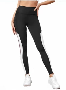 Latest Stylish Womens Black and Grey White Blocked Leggings
