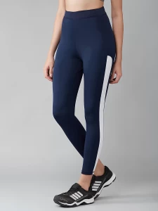 Latest Stylish Womens Blue and White Color Block Leggings