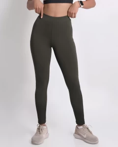 Womens Solid Green White Color Block Tights Pants